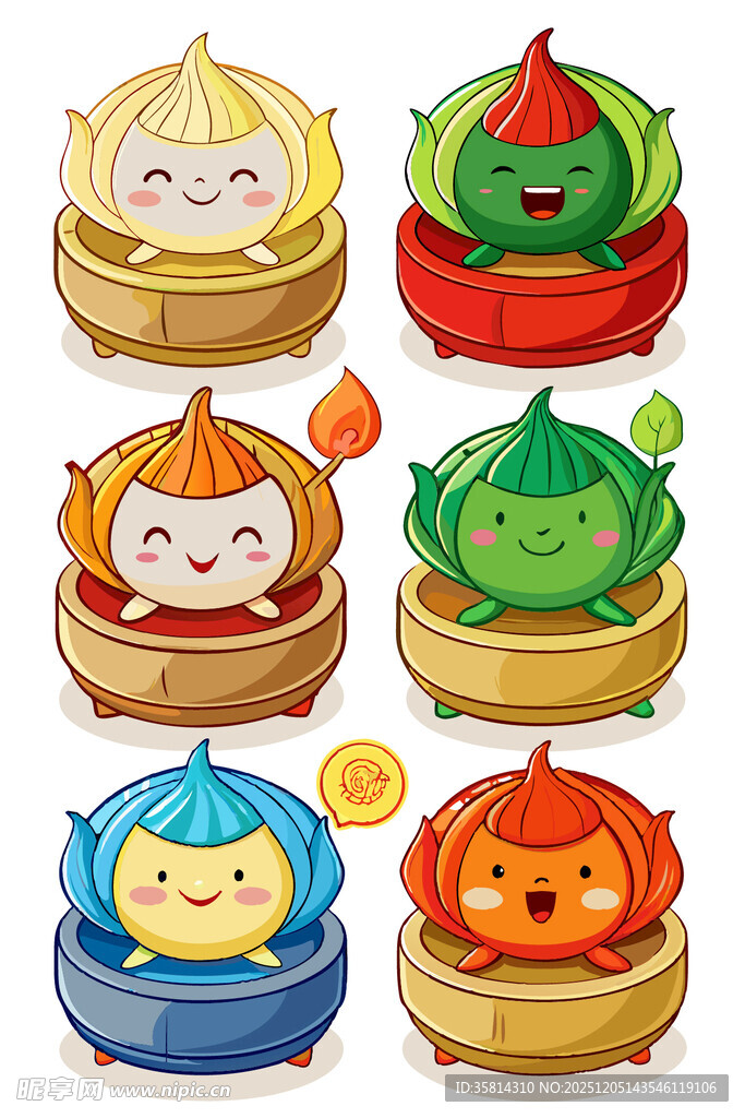 可爱卡通包子插画集合