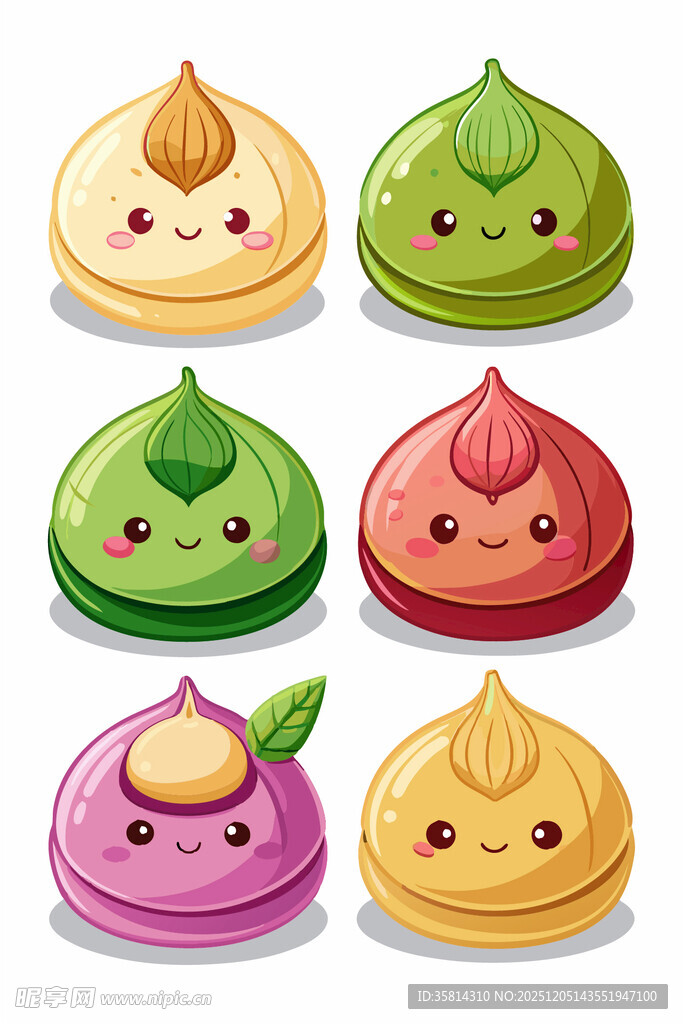 多彩美味小笼包插画