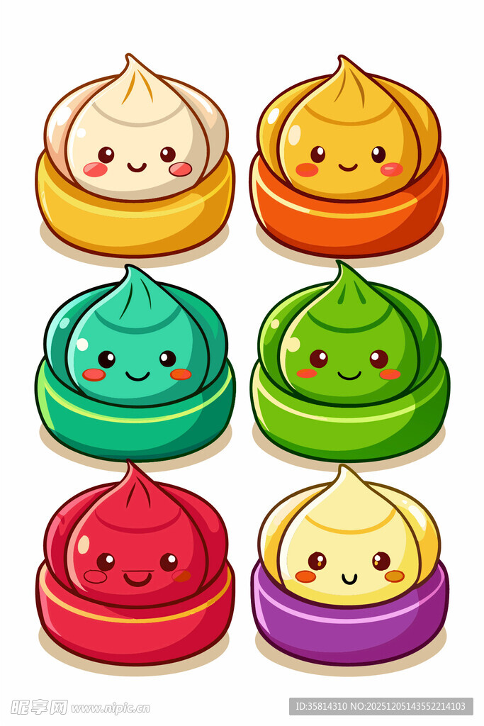 可爱卡通包子形象集合