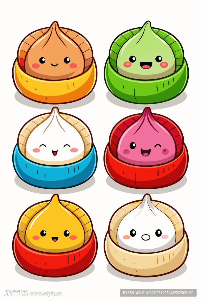 可爱多彩卡通小包子