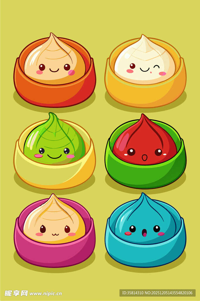 可爱卡通饺子形象集合