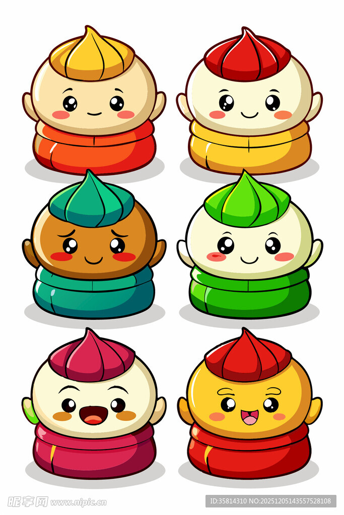 可爱卡通包子形象集合
