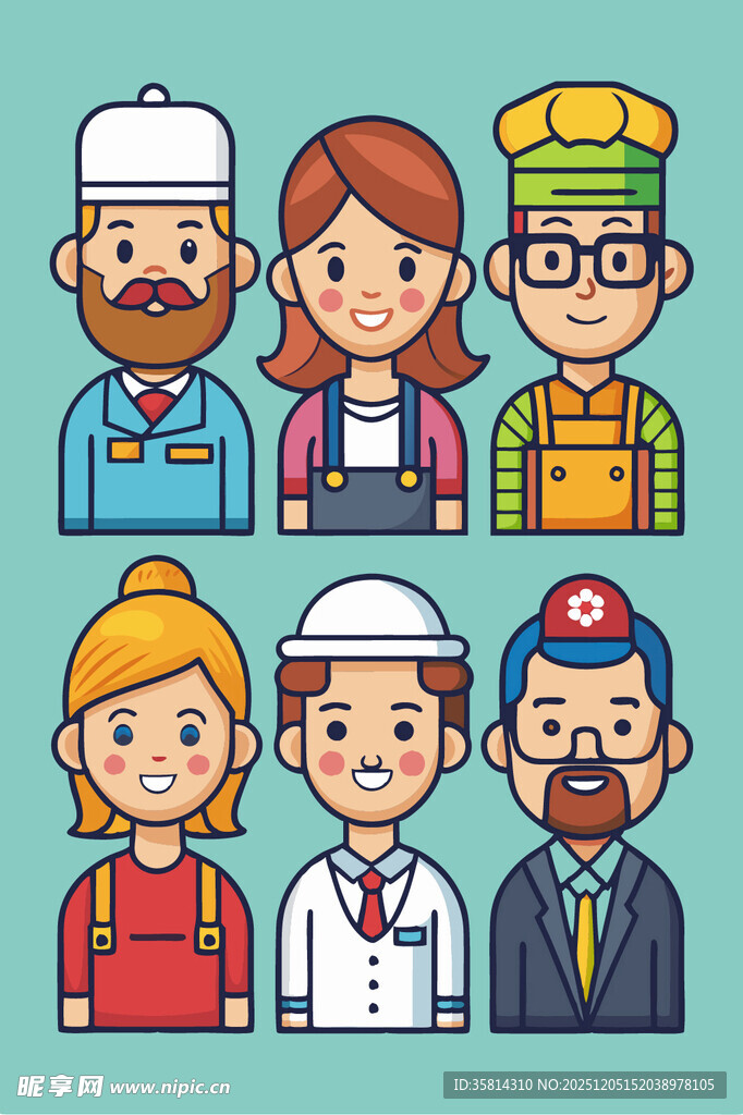多样职业人物插画集合