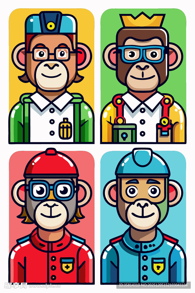 卡通猴子角色形象集合