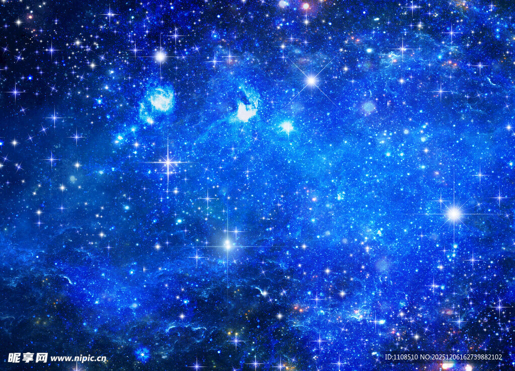 梦幻蓝色星空背景图