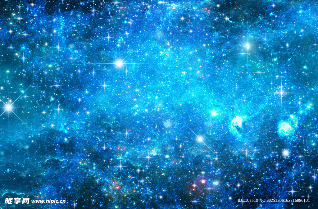 梦幻蓝色星空背景图