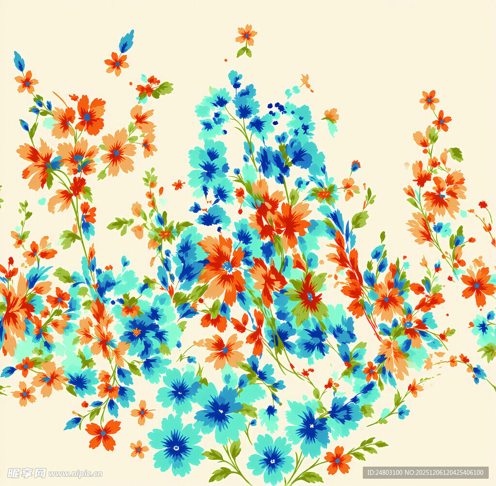 多彩花卉图案装饰画