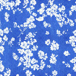 蓝底白花图案布料