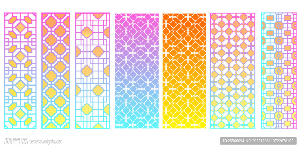 中式彩色琉璃窗格