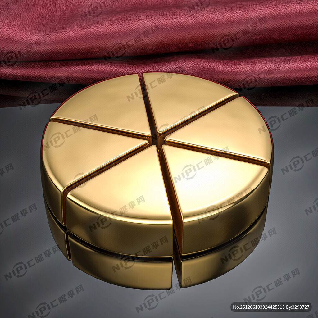 圆饼蛋糕形状的黄金