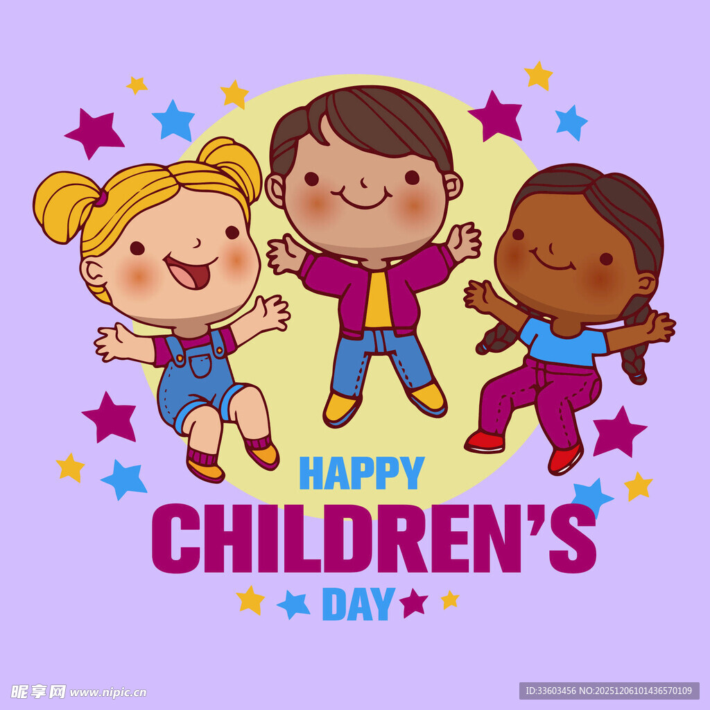 儿童节欢乐的孩子们
