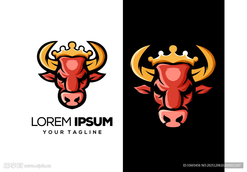 皇冠公牛标志设计