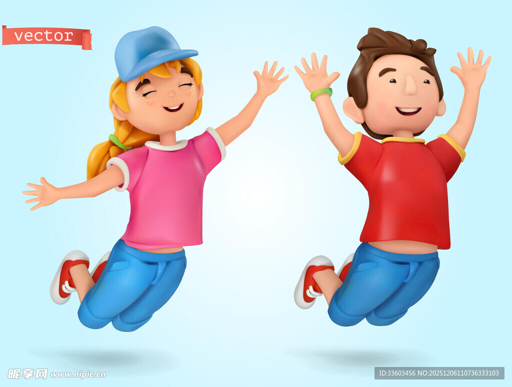 欢快跳跃的儿童