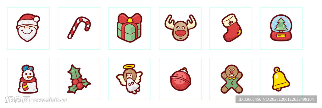 圣诞小物图标集合
