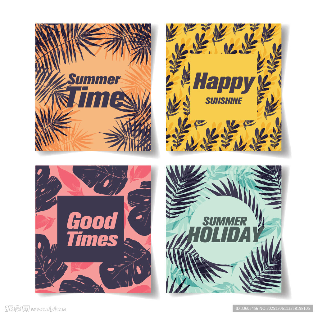 热带风情节日主题卡片