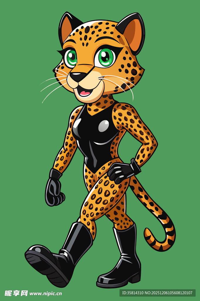 卡通猎豹拟人形象