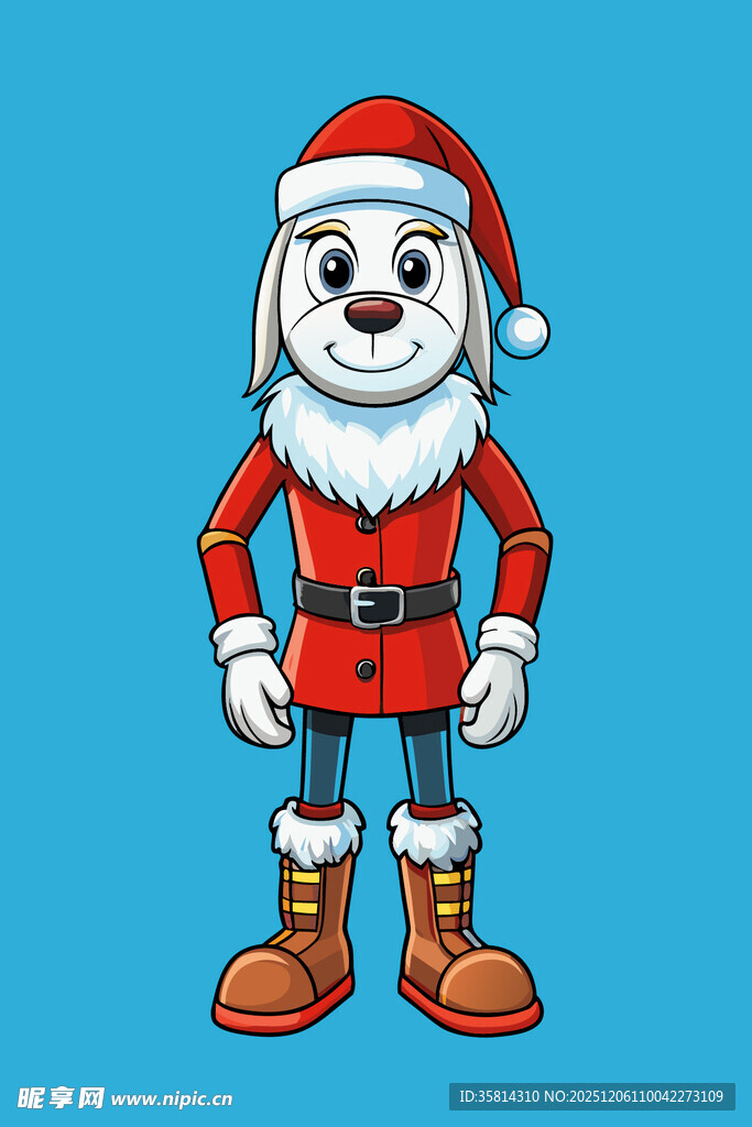 圣诞装扮的可爱小狗