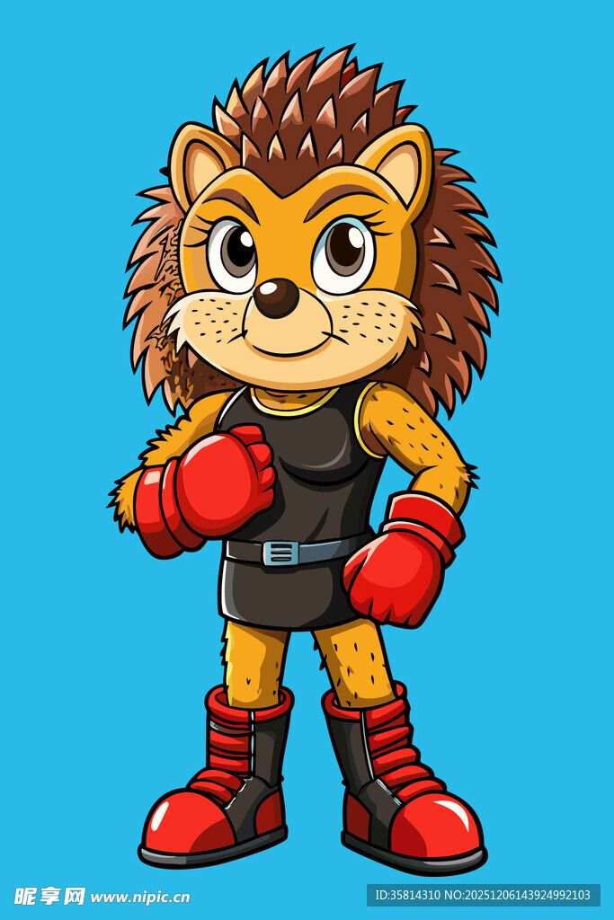 拳击刺猬卡通形象