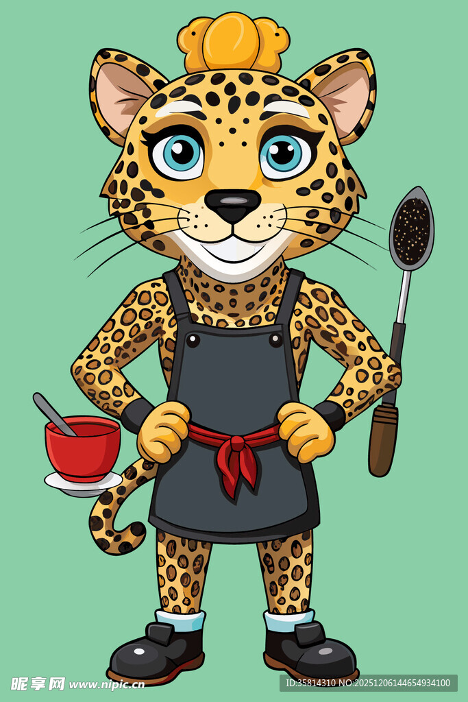 豹厨师形象
