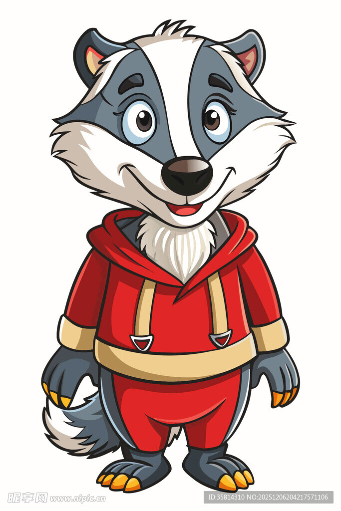 穿红衣的卡通狼形象