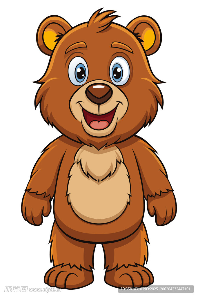 可爱站立小熊卡通形象