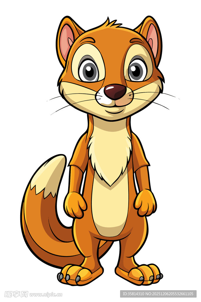 可爱站立小狐狸卡通形象