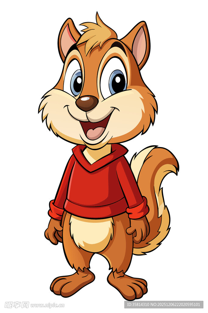 穿红衣的可爱松鼠