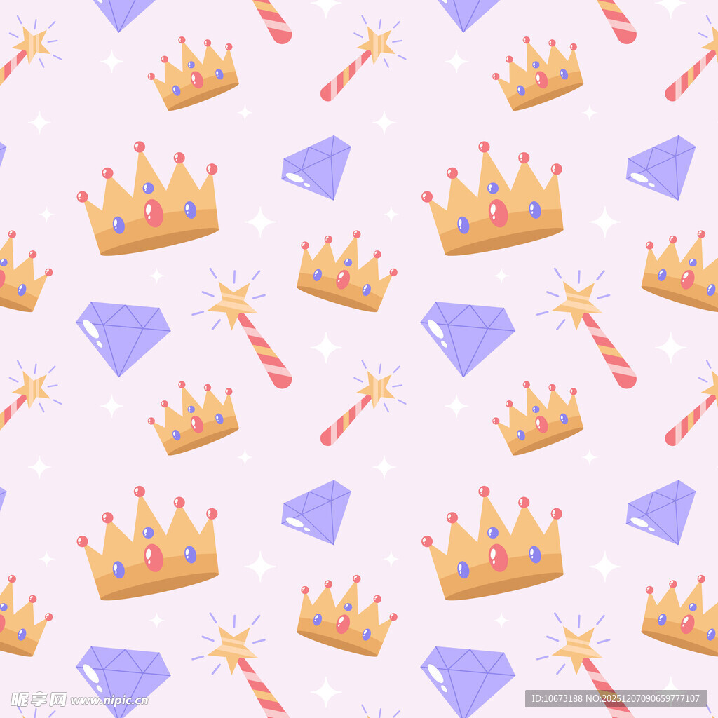 皇冠钻石图案无缝背景图