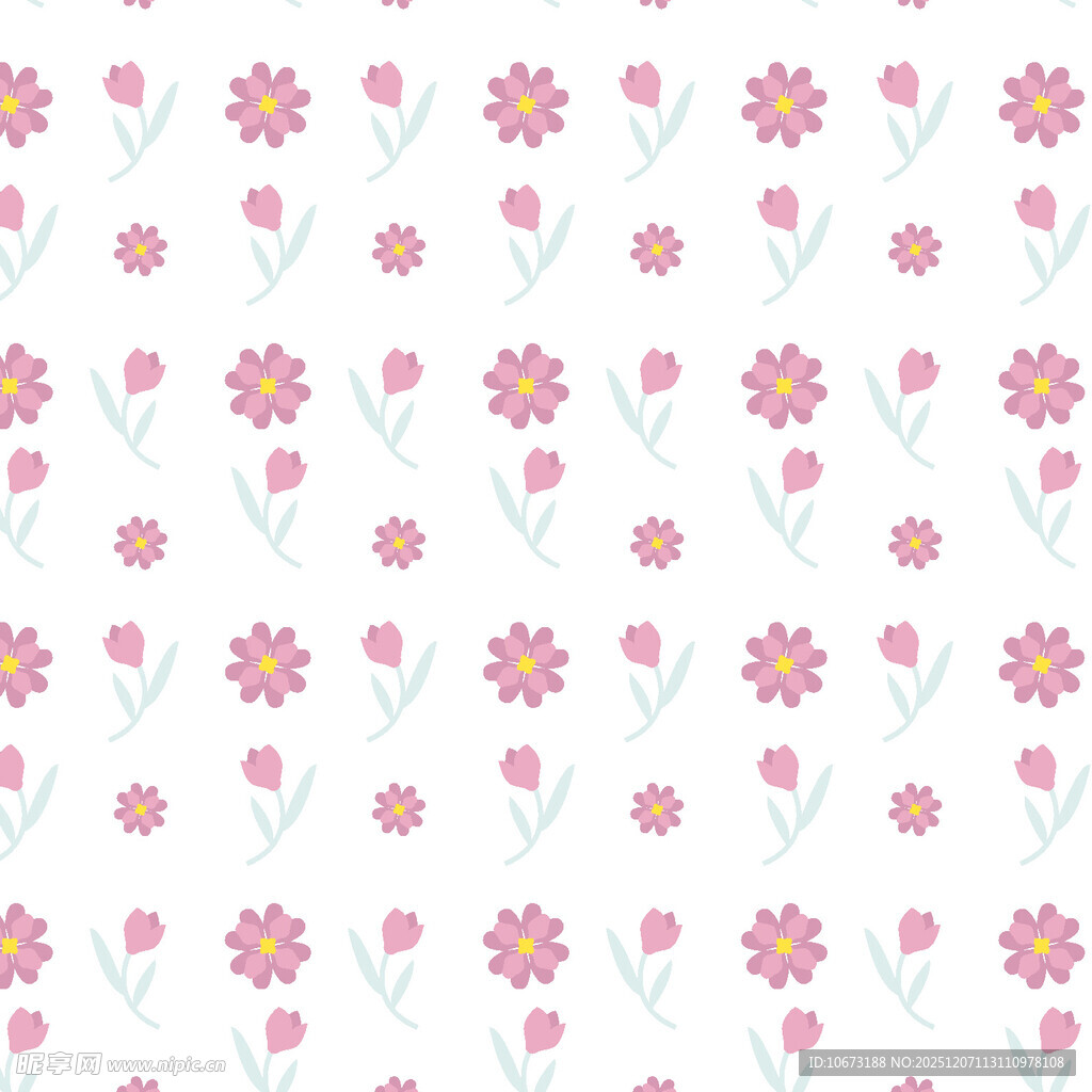 粉色小花无缝图案背景