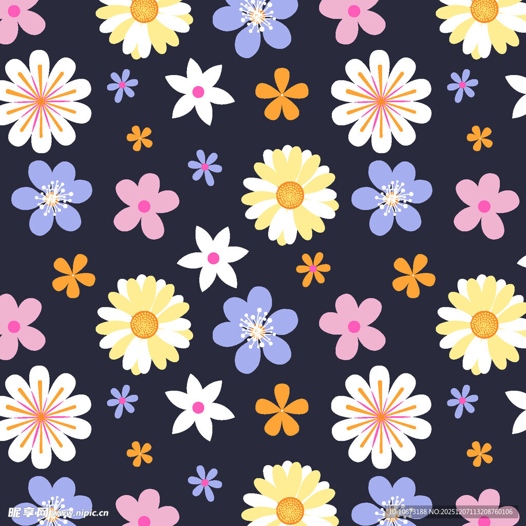 多彩小花图案背景