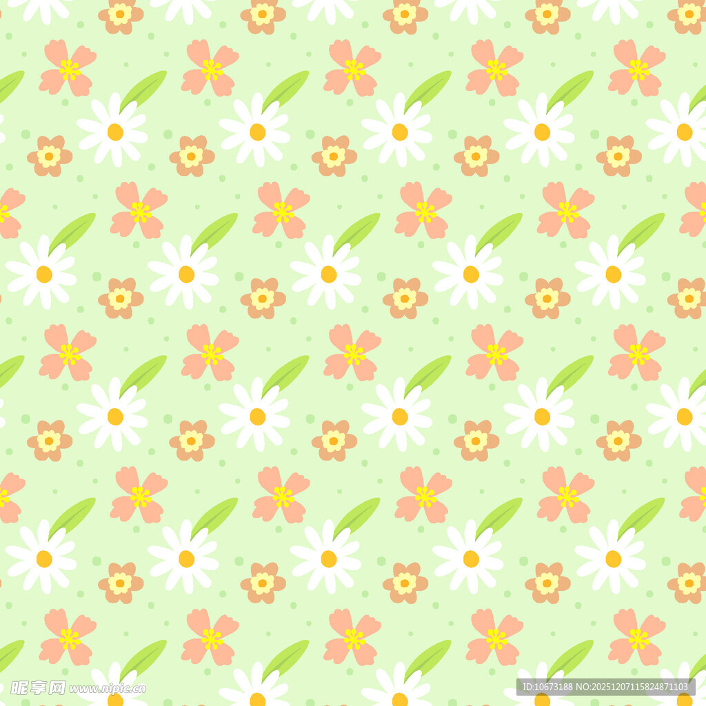 清新小花几何图案背景