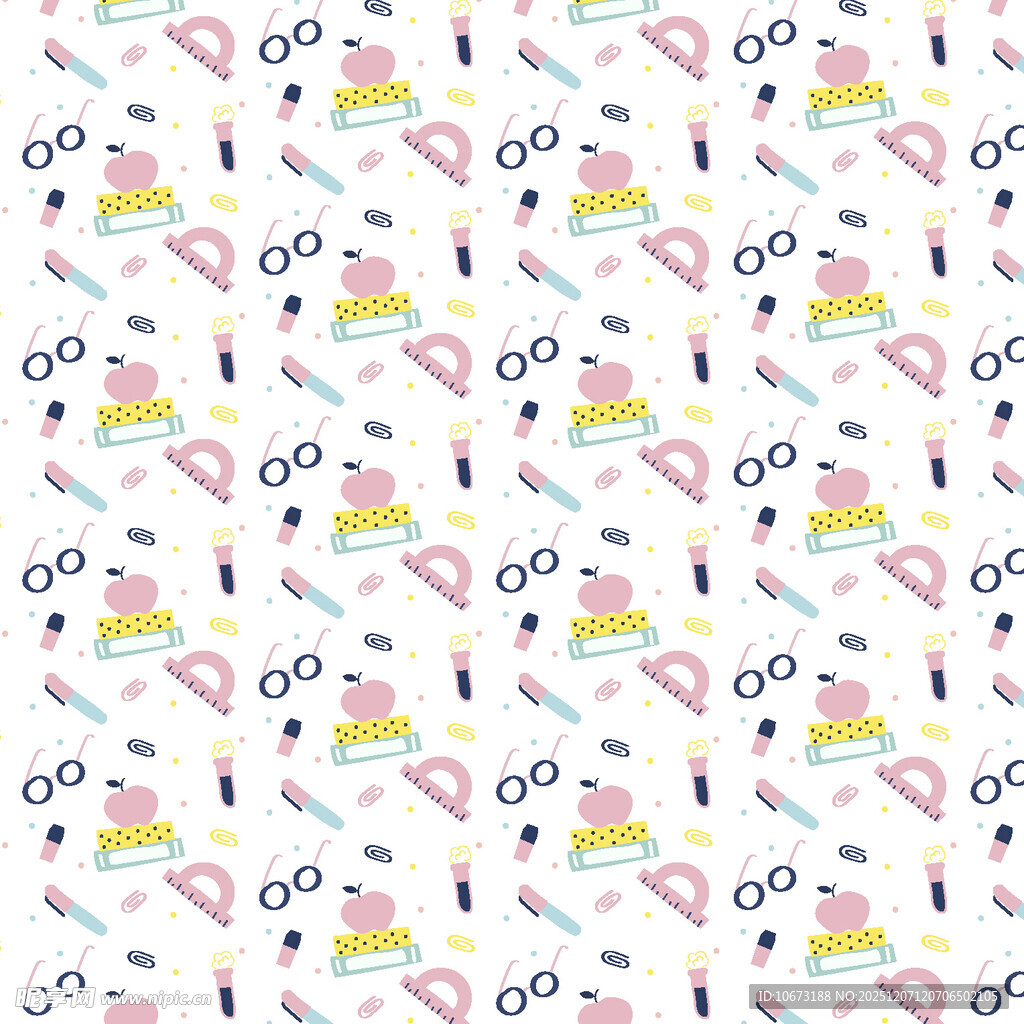 多彩卡通图案无缝背景