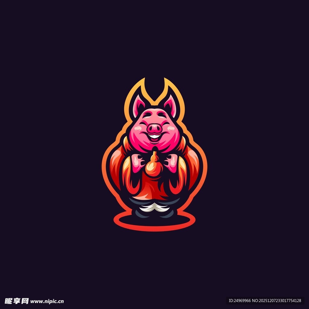 火焰萌猫卡通形象