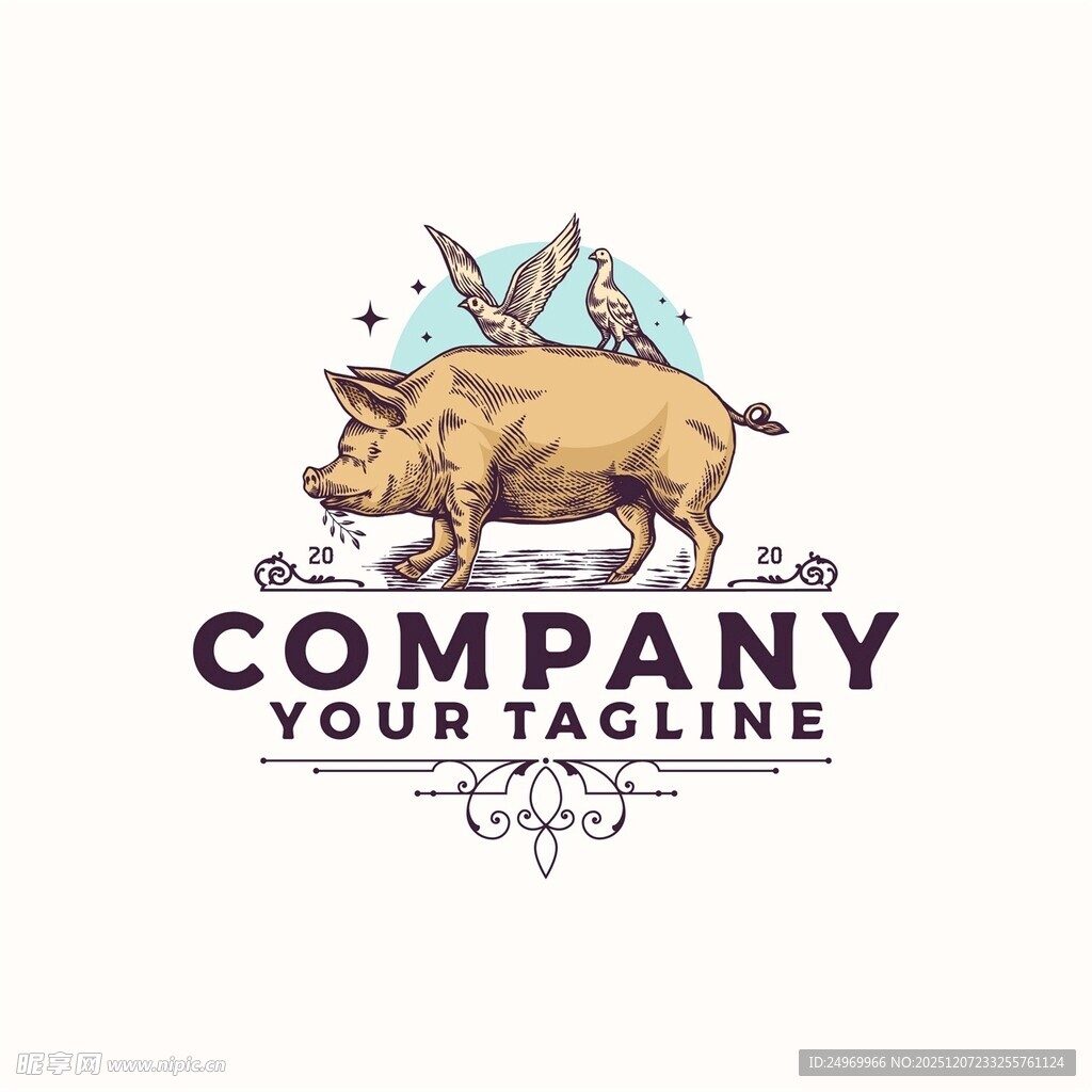 飞翔小猪公司标志设计