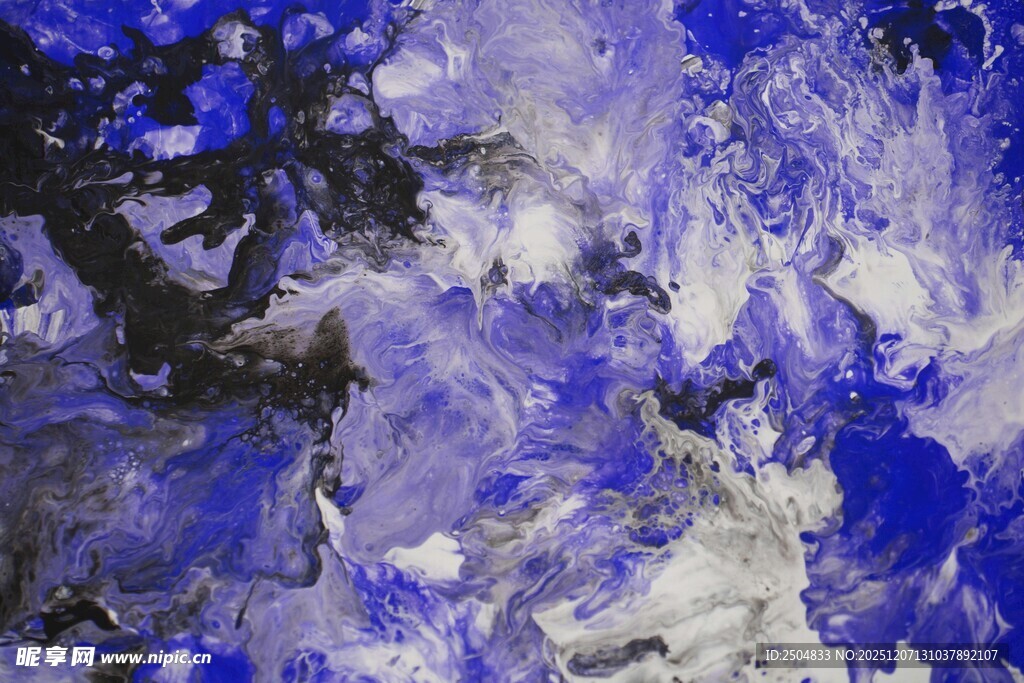 抽象蓝调艺术画作