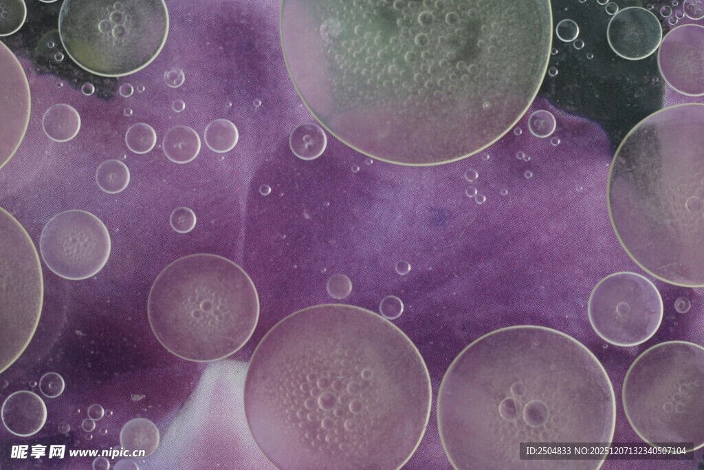 梦幻紫色气泡微观景象