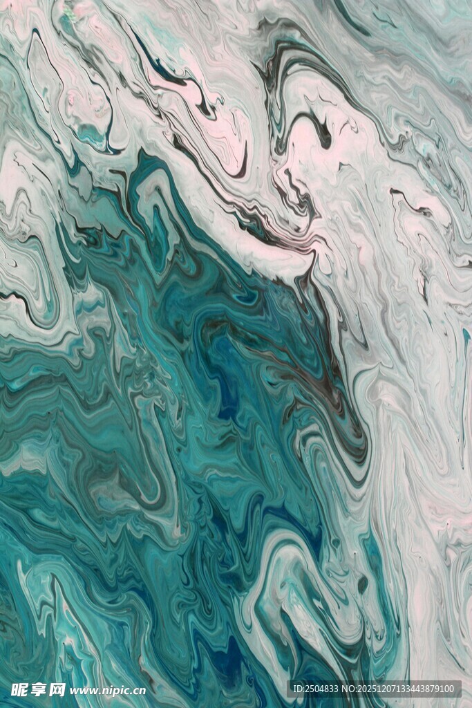 蓝绿色流体艺术纹理图案