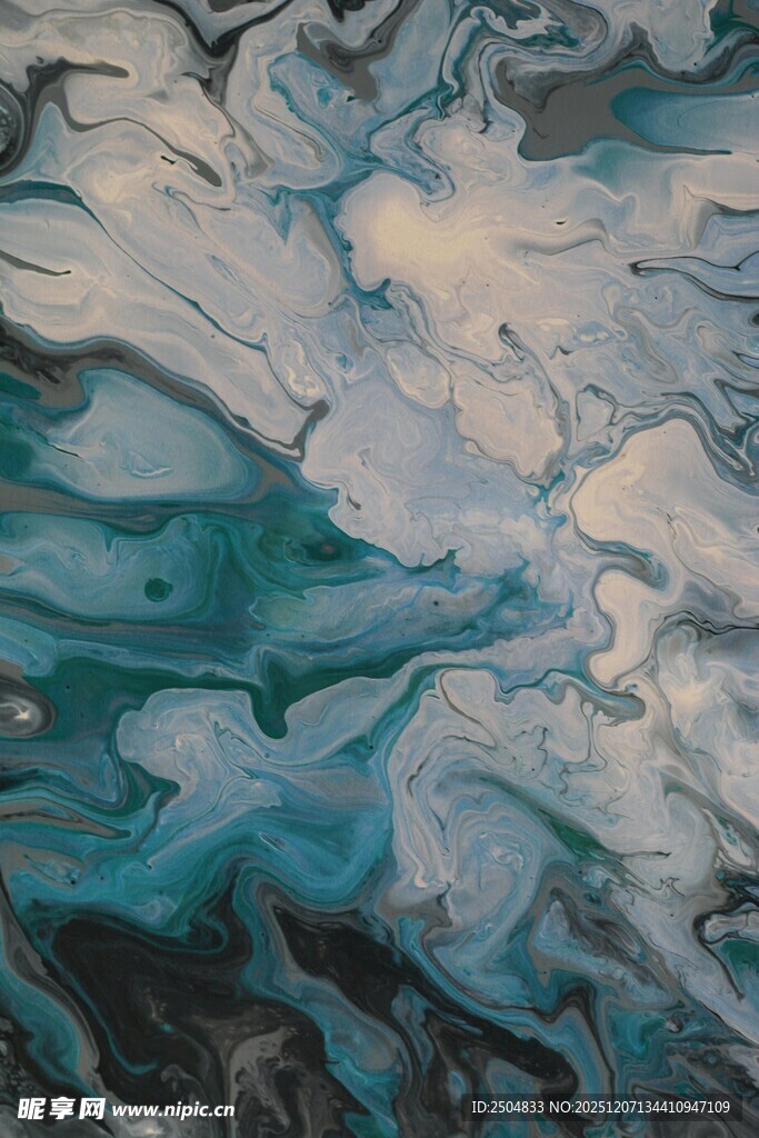 抽象蓝白流体艺术纹理