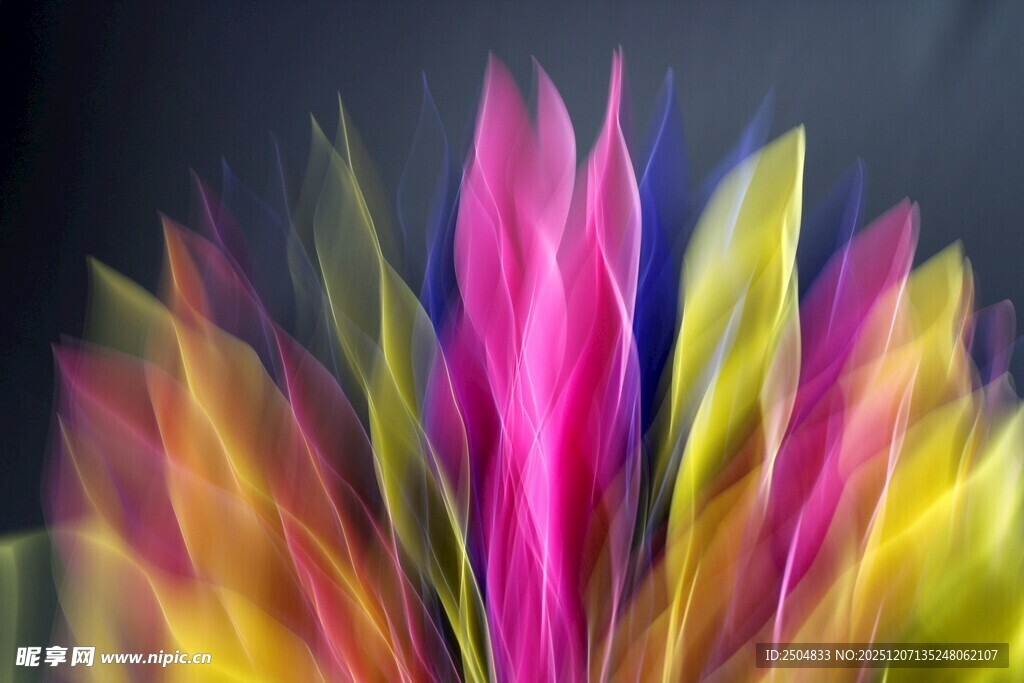 梦幻炫彩抽象花卉图案