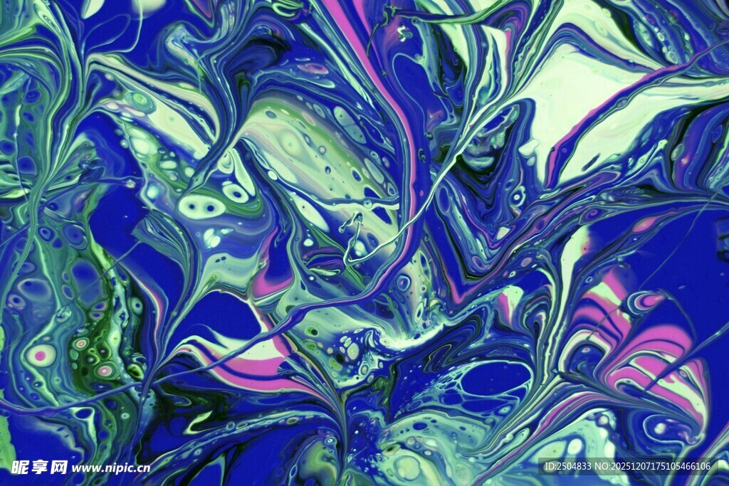 梦幻蓝绿抽象植物纹理