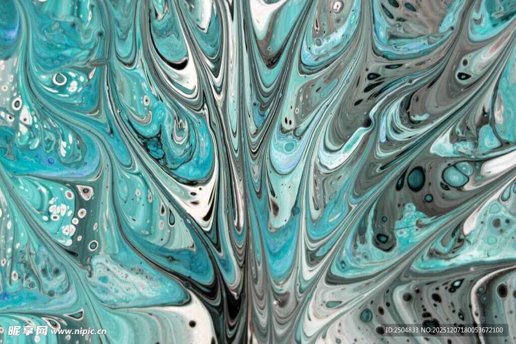 蓝绿流体艺术纹理图案