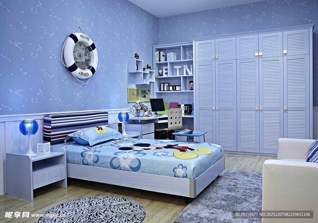 简约儿童房布置展示