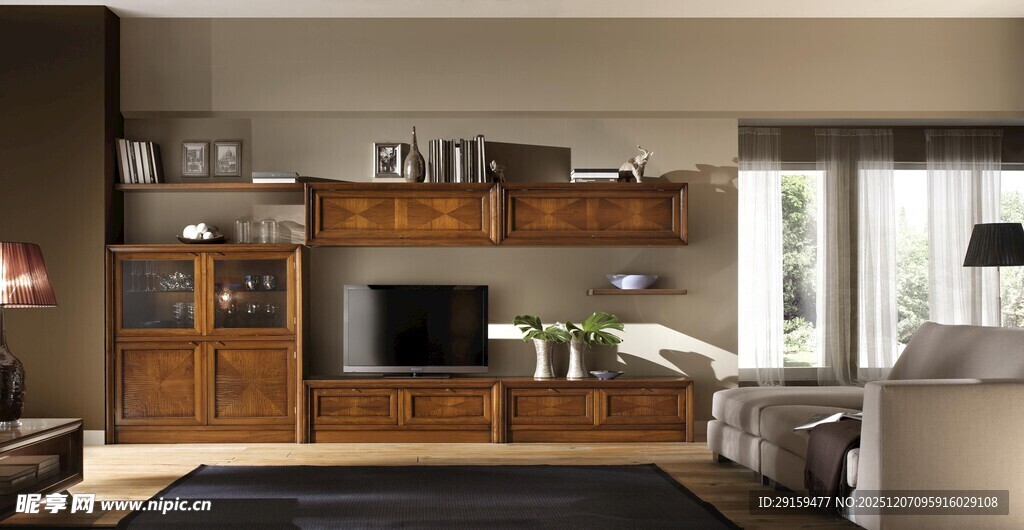 现代风格客厅木质电视柜