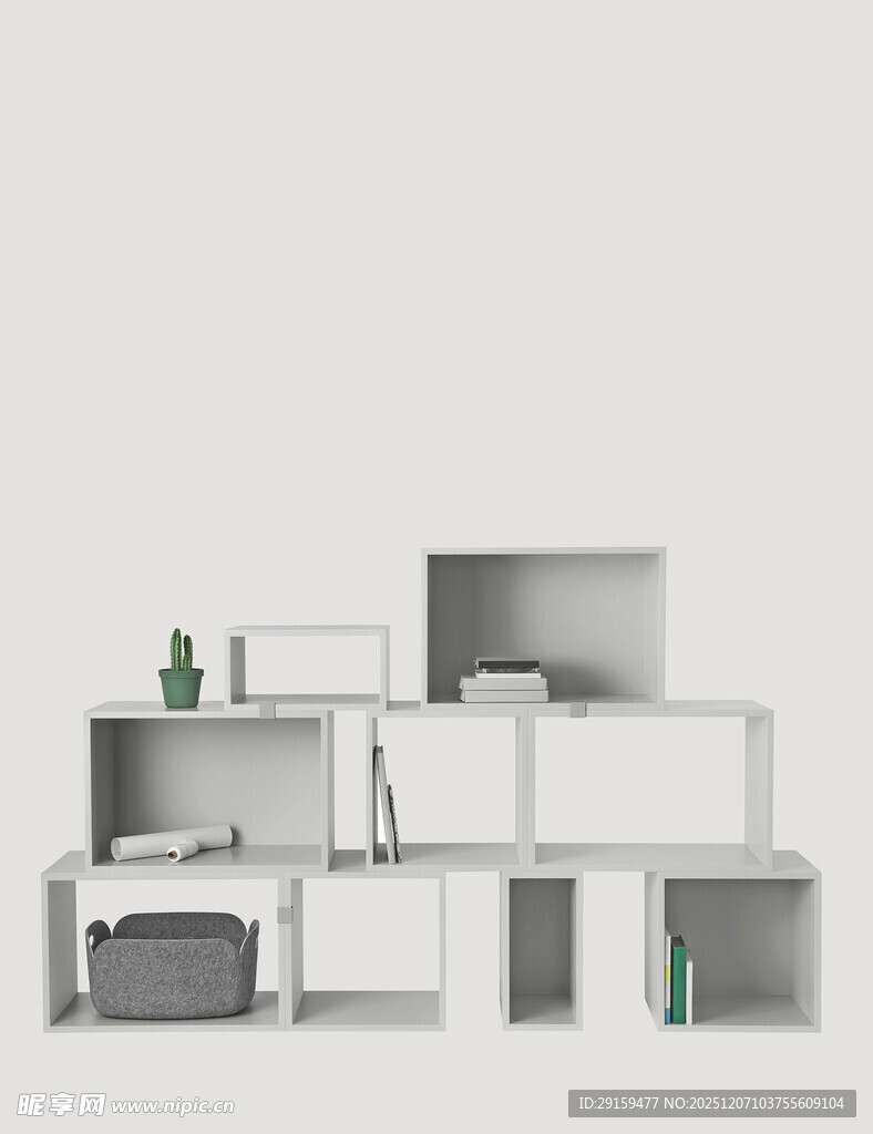 现代简约风格白色置物架