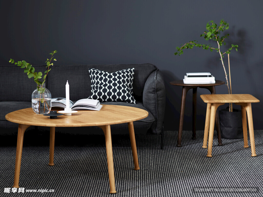 简约木质茶几组合