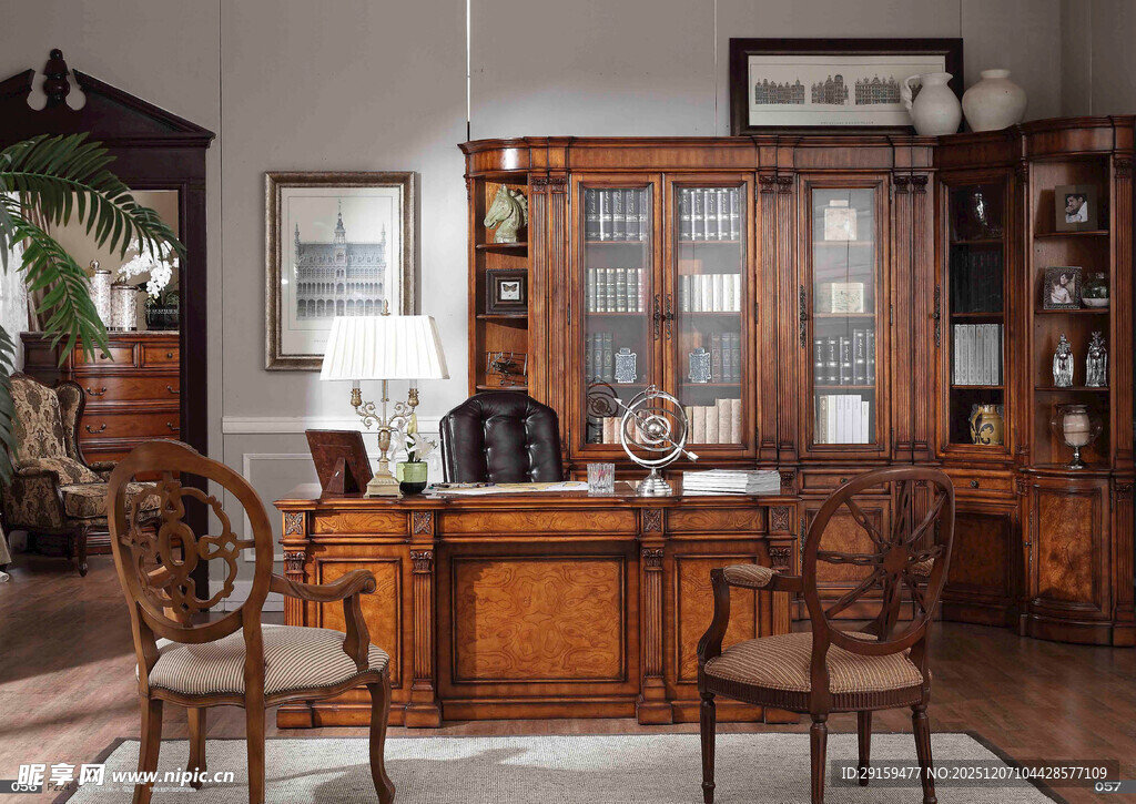 古典风格实木书房家具