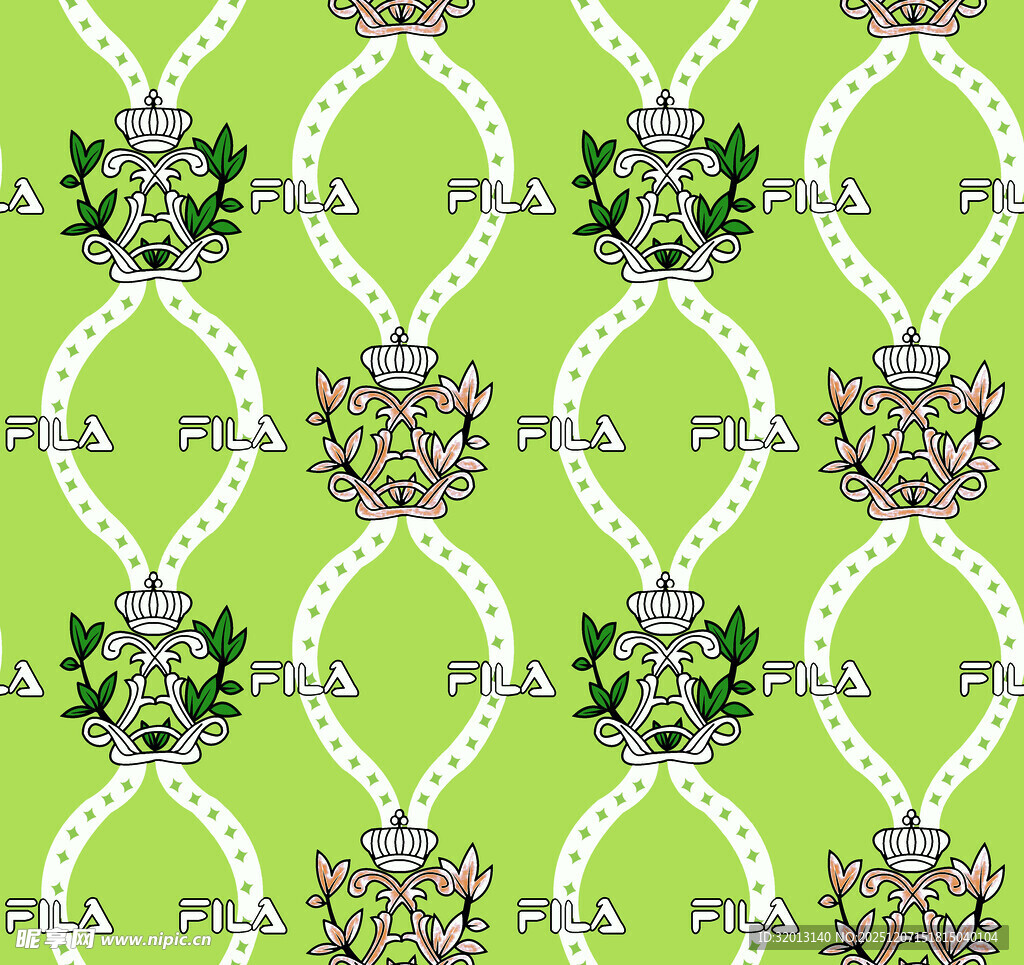 绿色花卉几何图案无缝背景