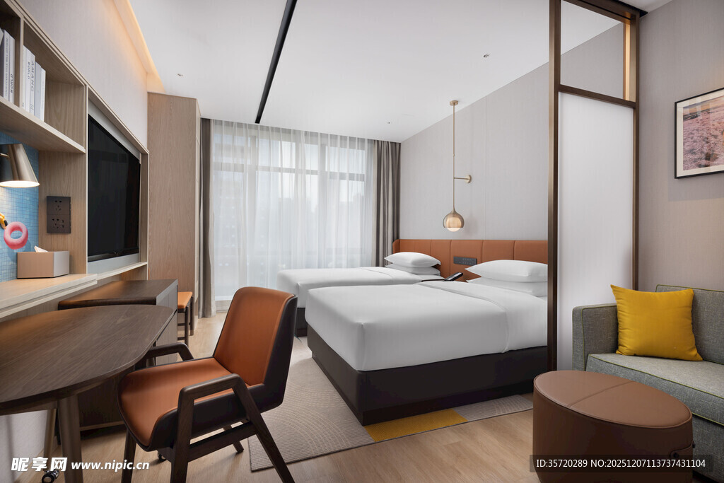 现代简约风格温馨酒店客房