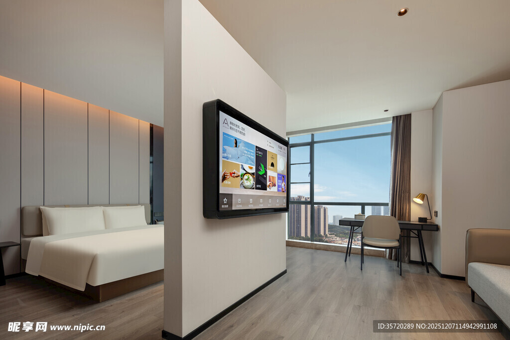 现代简约风卧室客厅一体化空间