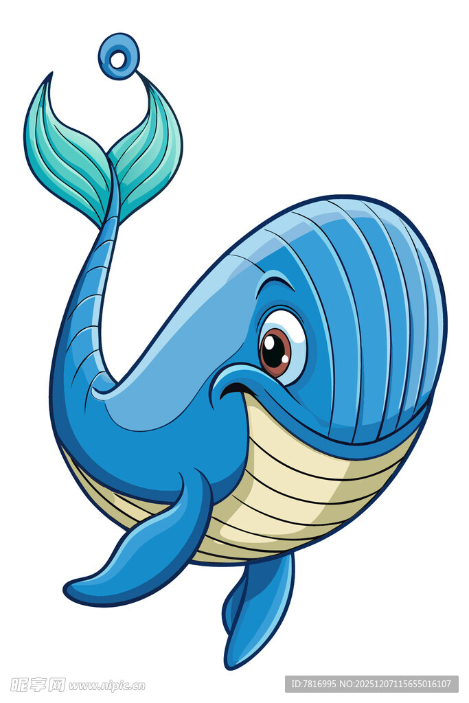 可爱卡通蓝鲸形象